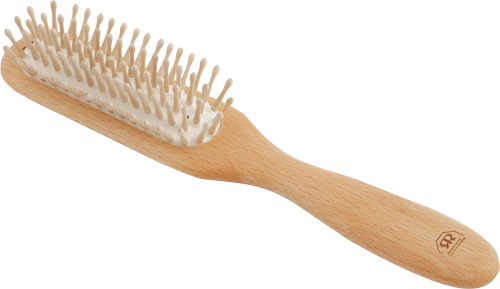 Brosse à cheveux en bois avec pictos boules