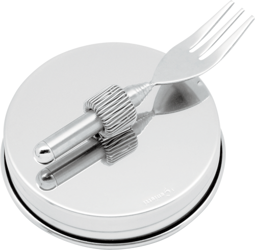 Lid with telescopic fork