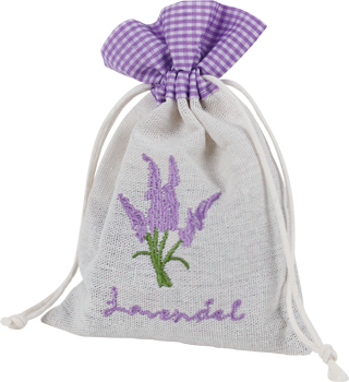 lavender blossoms in linen bag