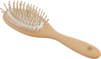 Brosse à cheveux en bois avec pictos boules