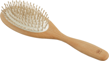 Brosse à cheveux en bois avec pictos boules